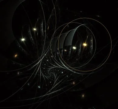String theory. Physical processes and quantum entanglement Stock Illustration