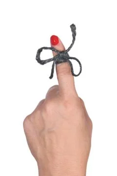 String tied finger Stock Photos