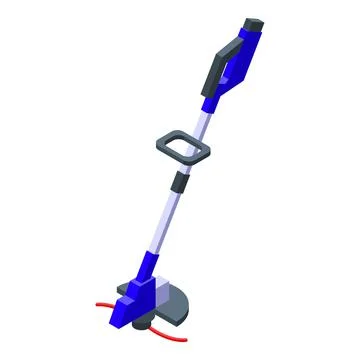 String trimmer icon isometric vector. Lawn grass Stock Illustration