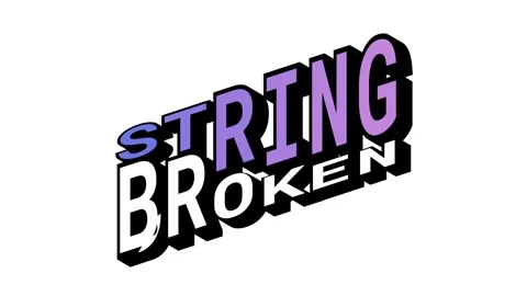 STRING vs BROKEN, 3D Text Animation in Isometric View with Opposite Word Motion Stock Footage 314264080