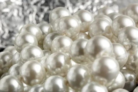 String of white pearl Stock Photos