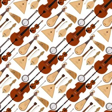 Stringed dreamed musical instruments classical orchestra art sound tool acoustic Stock Illustration