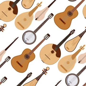 Stringed dreamed musical instruments classical orchestra art sound tool acoustic Stock Illustration