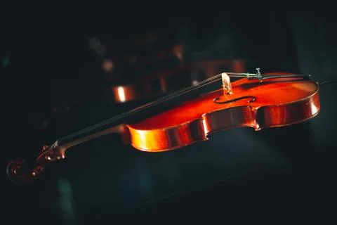 Stringed instruments for classical music Concept of classical and good music Stock Photos