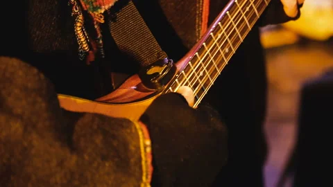 Stringed instruments. Hands playing a musical instrument Stock Footage 101333100