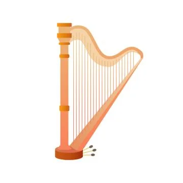 Stringed musical instruments, harp. Design layout for banners presentations Stock Illustration