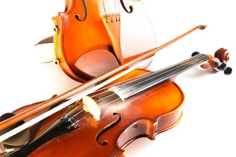 Stringed musical instruments. violin and bow. playing the violin. music. retr Foto stock