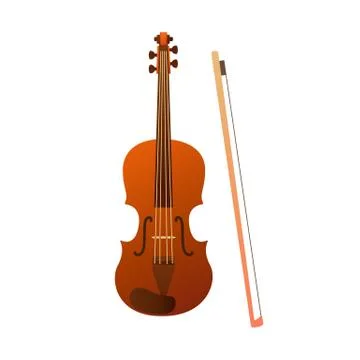 Stringed musical instruments, violin. Design layout for banners presentations Stock Illustration