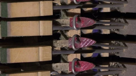 Strings and piano hammers. Video stock 44109626