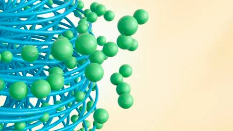 Strings and spheres, 3D Rendering Illustrazione stock