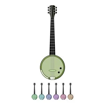 Strings banjo cartoon vector graphic Stock Illustration