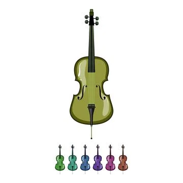 Strings cello cartoon vector graphic 스톡 일러스트