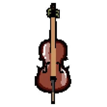 Strings cello pixel art vector illustration Stock Illustration