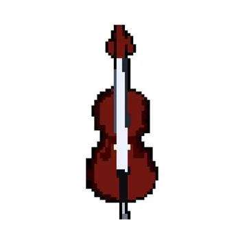 Strings cello pixel art vector illustration Stock Illustration