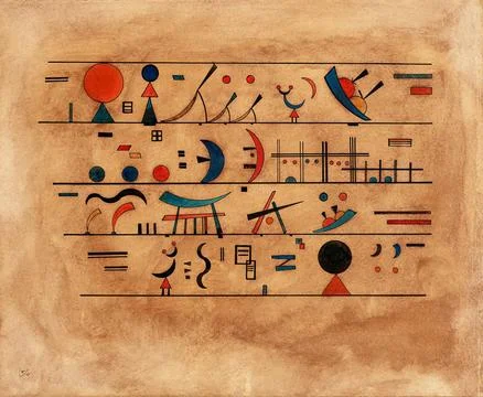 Strings of characters (1931) print in high resolution by Wassily Kandinsky. Stock Illustration