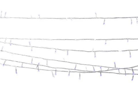 Strings of Christmas lights on white background Stock Photos