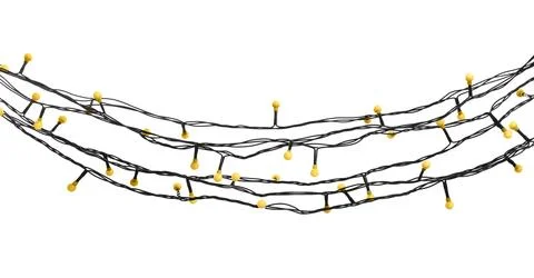 Strings of Christmas lights on white background Stock Photos