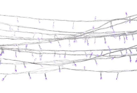 Strings of Christmas lights on white background Stock Photos