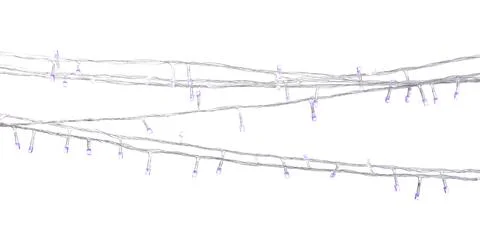 Strings of Christmas lights on white background Stock Photos