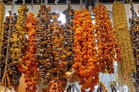 Strings of Dry Vegetables Foto stock