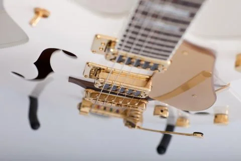 Strings on an electric guitar Stock Photos