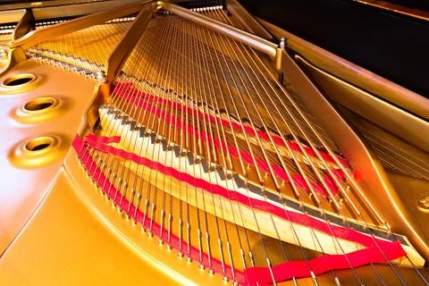Strings of a Grand Piano Stock Photos