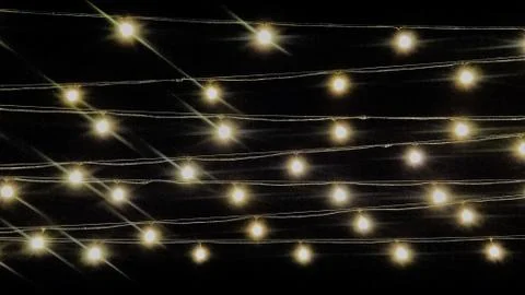 Strings of Lights Bright Background Stock Photos