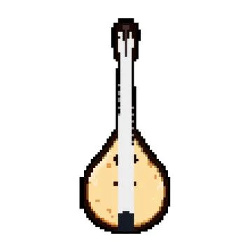 Strings mandolin pixel art vector illustration Stock Illustration