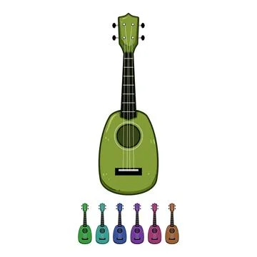 Strings ukulele cartoon vector graphic Stock Illustration