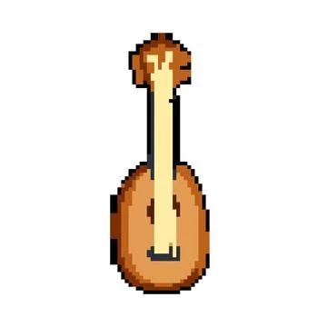 Strings ukulele pixel art vector illustration 스톡 일러스트