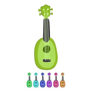 Strings ukulele vector cartoon graphic 스톡 일러스트