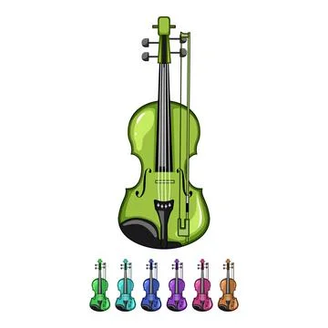 Strings violin cartoon vector graphic 스톡 일러스트