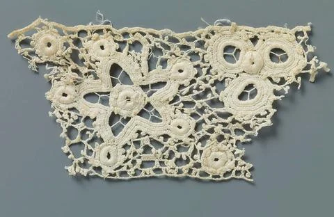 Strip crochet side with five-pointed stars and flowers made with open circ... 写真素材