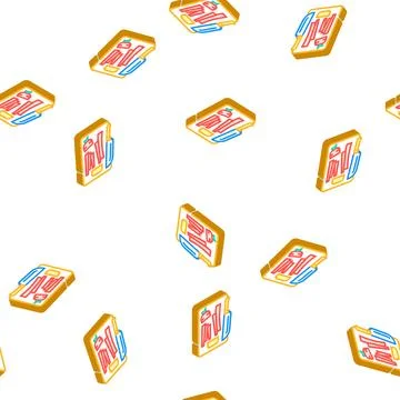 Strip cut slice carrot isometric icon seamless pattern Stock Illustration