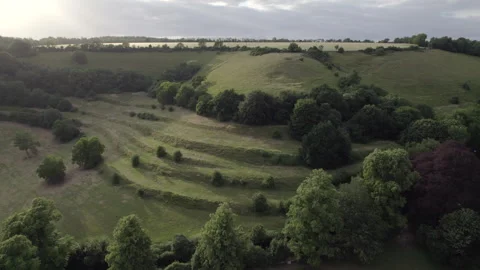 The 'Strip Lynchets', Wotton-under-Edge. Stock Footage 245224924