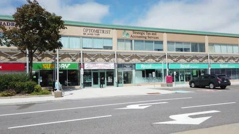 Strip Mall 4K Stock Footage 136604277