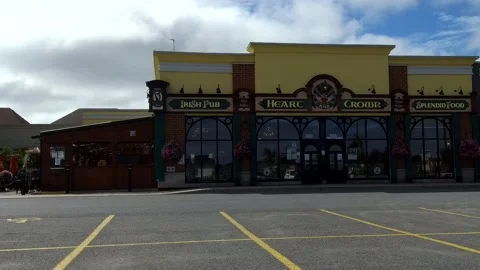 Strip Mall close up tracking 4K Stock Footage 136592941