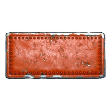 Strip of metal with rivets painted red in the shape of a rectangle in the center Illustrazione stock