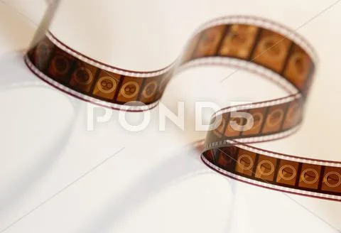Strip of movie film from above Stock Photos