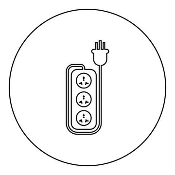 Strip multi plug network filter smart power tripled wire socket adapter ele.. Illustrazione stock