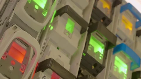 A strip switch-disconnector with the function of protecting circuits Stock Footage 333395085