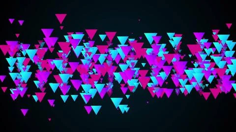 Strip of triangular particles Flying and attracting digital 3d render of p... Stock Photos