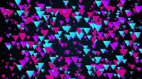 Strip of triangular particles Flying and attracting digital 3d render of p... Foto stock