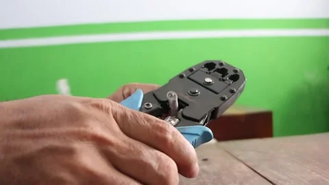 Strip the UTP cable for a local internet network. Stock Footage 287525658