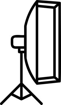 Stripbox Softbox Light Stand Line Icon Stock Illustration