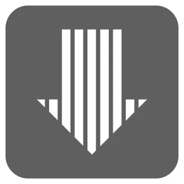 Stripe Arrow Down Flat Squared Glyph Icon Stock Illustration