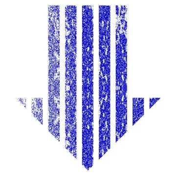 Stripe Arrow Down Grunge Textured Icon Stock Illustration