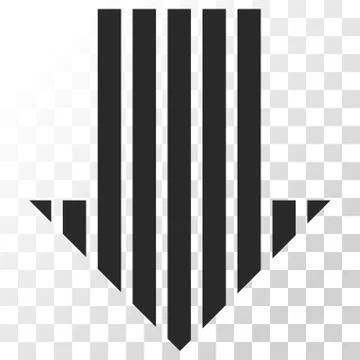 Stripe Arrow Down Vector Icon Stock Illustration