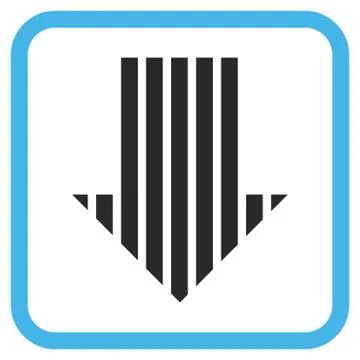Stripe Arrow Down Vector Icon In a Frame 库存插图