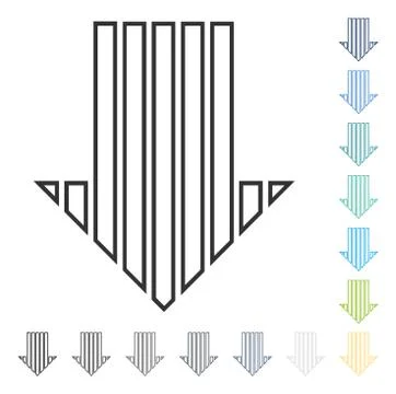 Stripe Arrow Down Vector Icon Stock Illustration